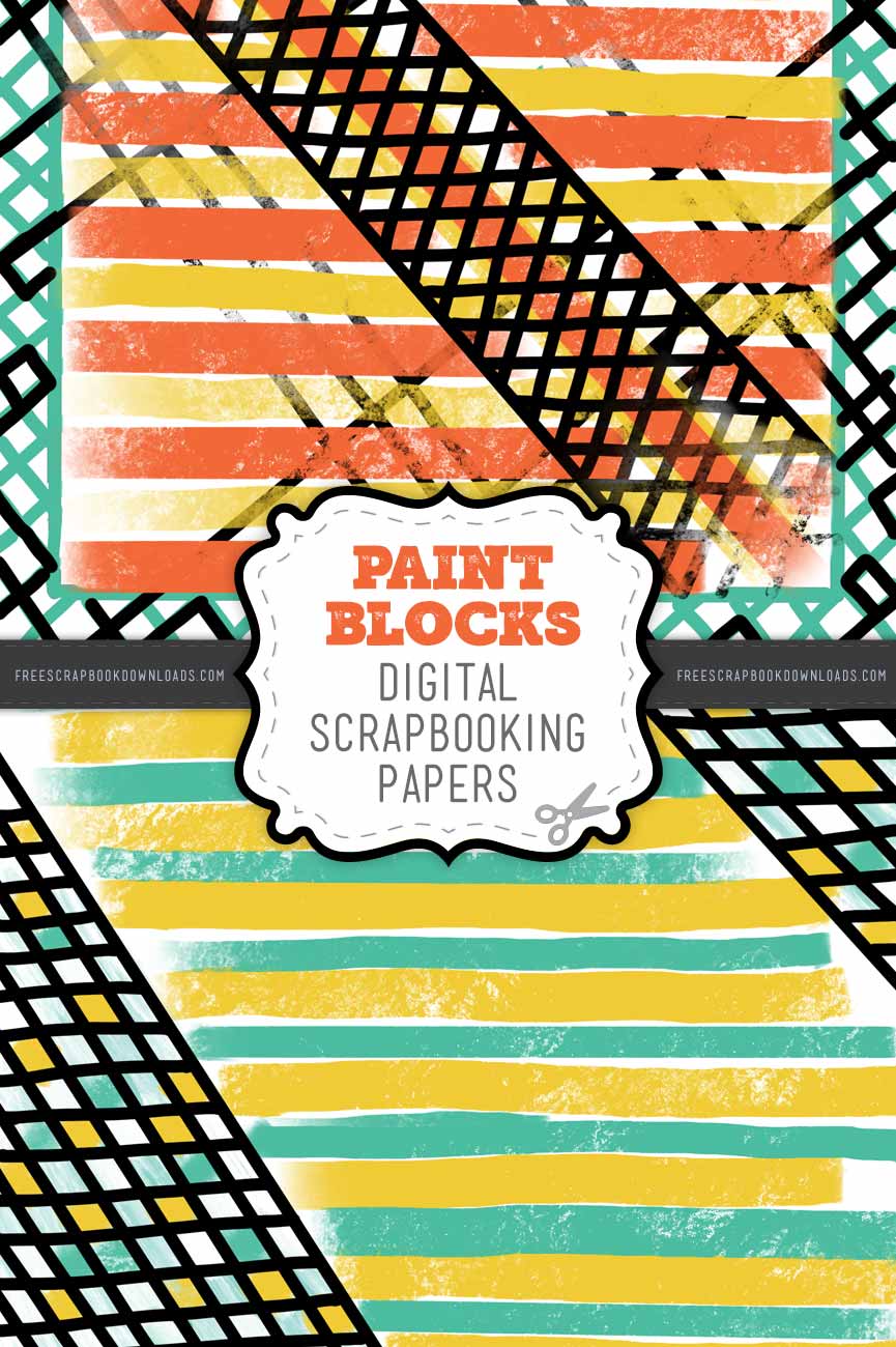 Paint Blocks Scrapbook Papers - Free Scrapbook Downloads